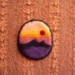 Felt brooch, sunset sky lan..