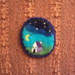 Felt brooch,blue night sky ..