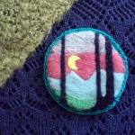 Felt brooch, mint green woo..