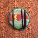 Felt brooch, mint green woo..