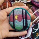 Felt brooch, mint green woo..