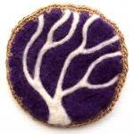 Felt brooch, purple tree pi..