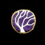 Felt brooch, purple tree pi..