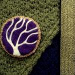 Felt brooch, purple tree pi..